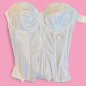 Vintage Dominique White Satin Corset Bustier